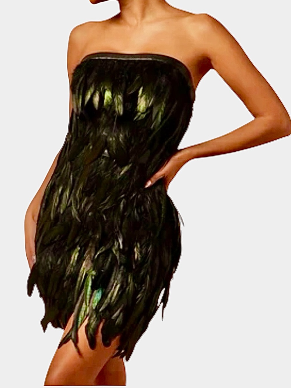 Fashion Nova Shayna Feathered Mini Dress
